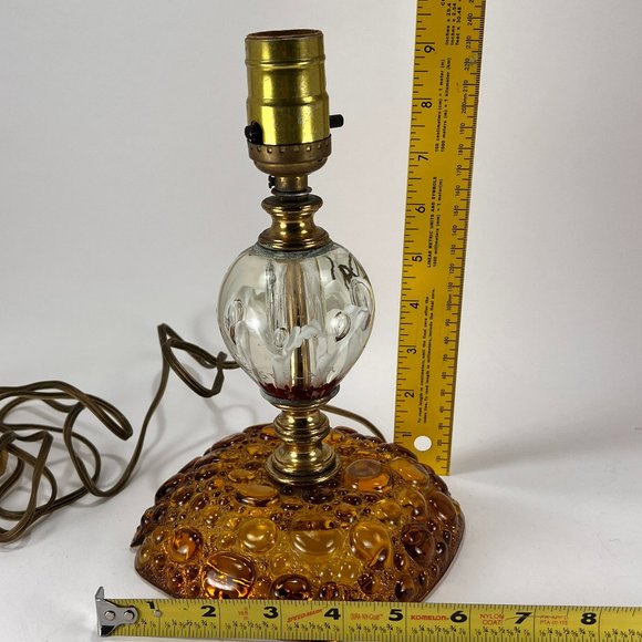 Vtg Joe St Clair Accent Lamp Bubbles Clear White Red Paperweight Signed Joe - Picture 15 of 16